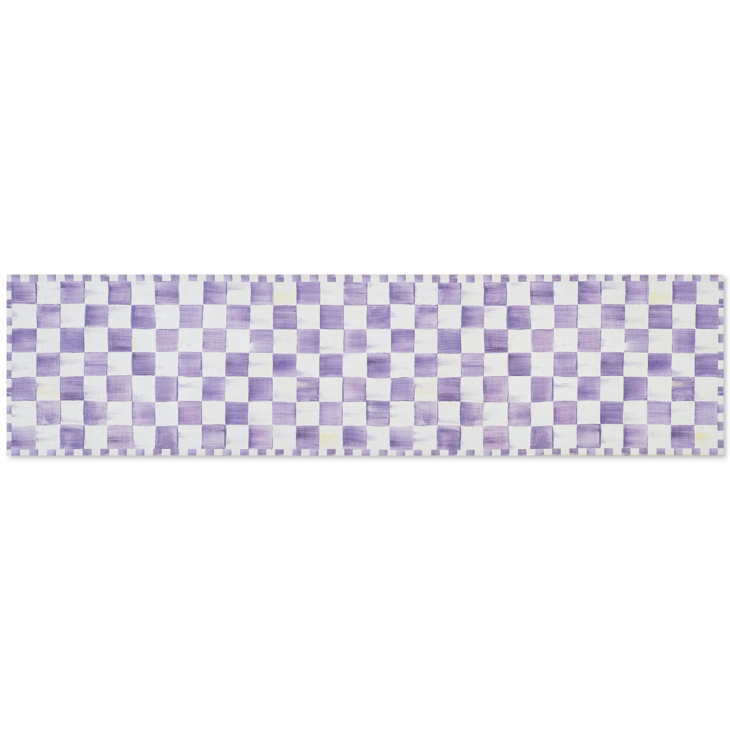 Violet Checkered 2'6" x 10' Washable Runner