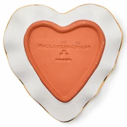 Violet Check Fluted Ceramic Heart Plate