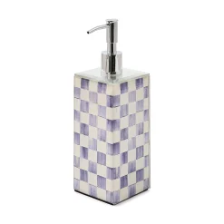 Violet Check Glass Soap Pump