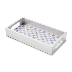Violet Check Glass Vanity Tray