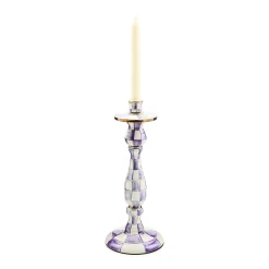 Violet Check Large Candlestick