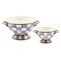Violet Check Large Colander
