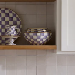 Violet Check Large Everyday Bowl