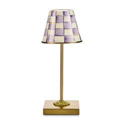 Violet Check LED Rechargeable Cafe Table Lamp