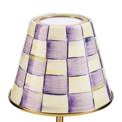 Violet Check LED Rechargeable Cafe Table Lamp