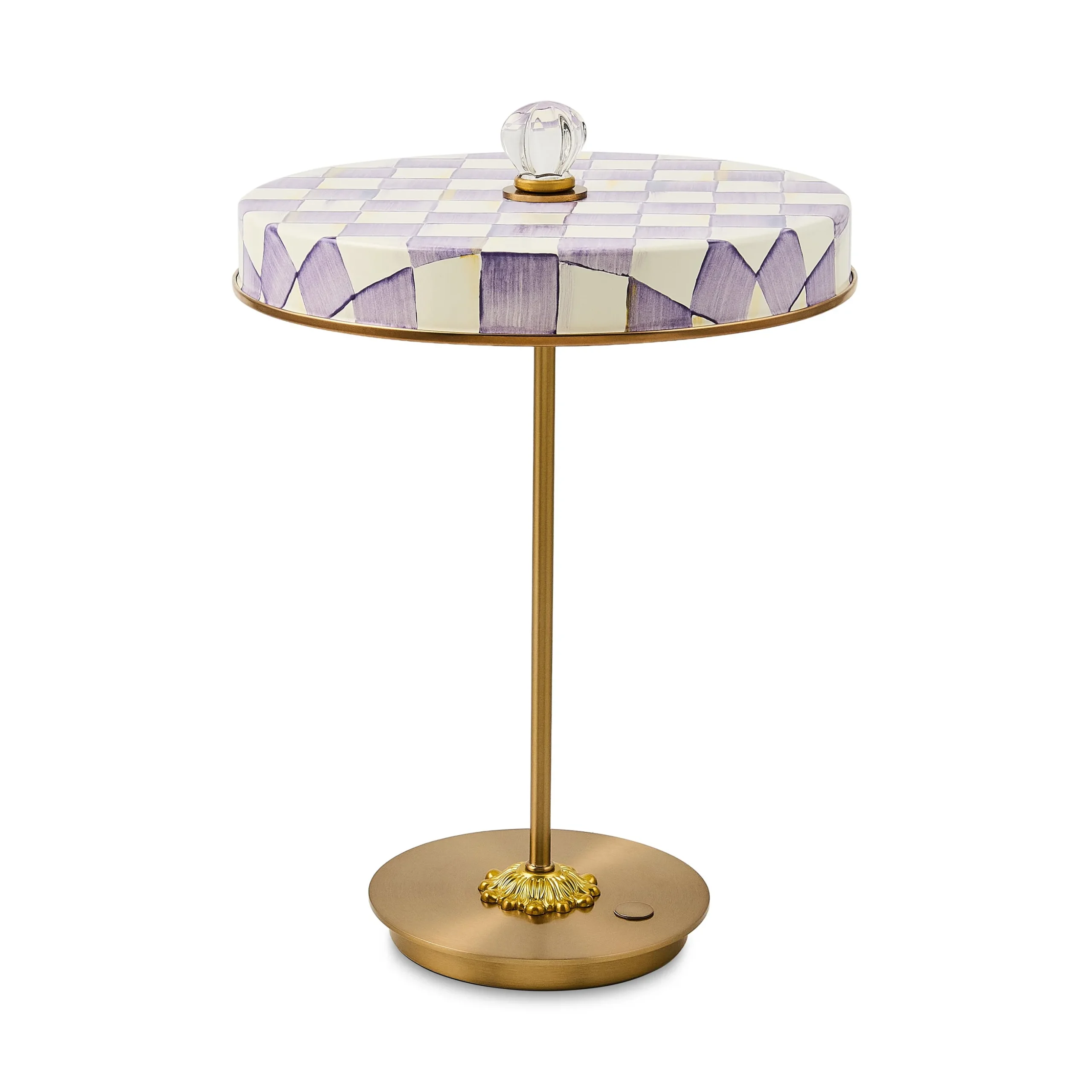 Violet Check LED Rechargeable Disk Table Lamp