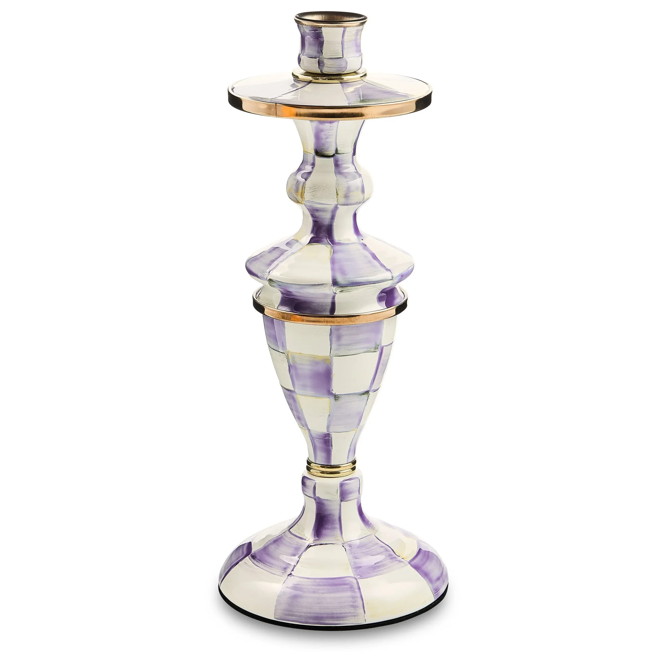 Violet Check Medium Candlestick