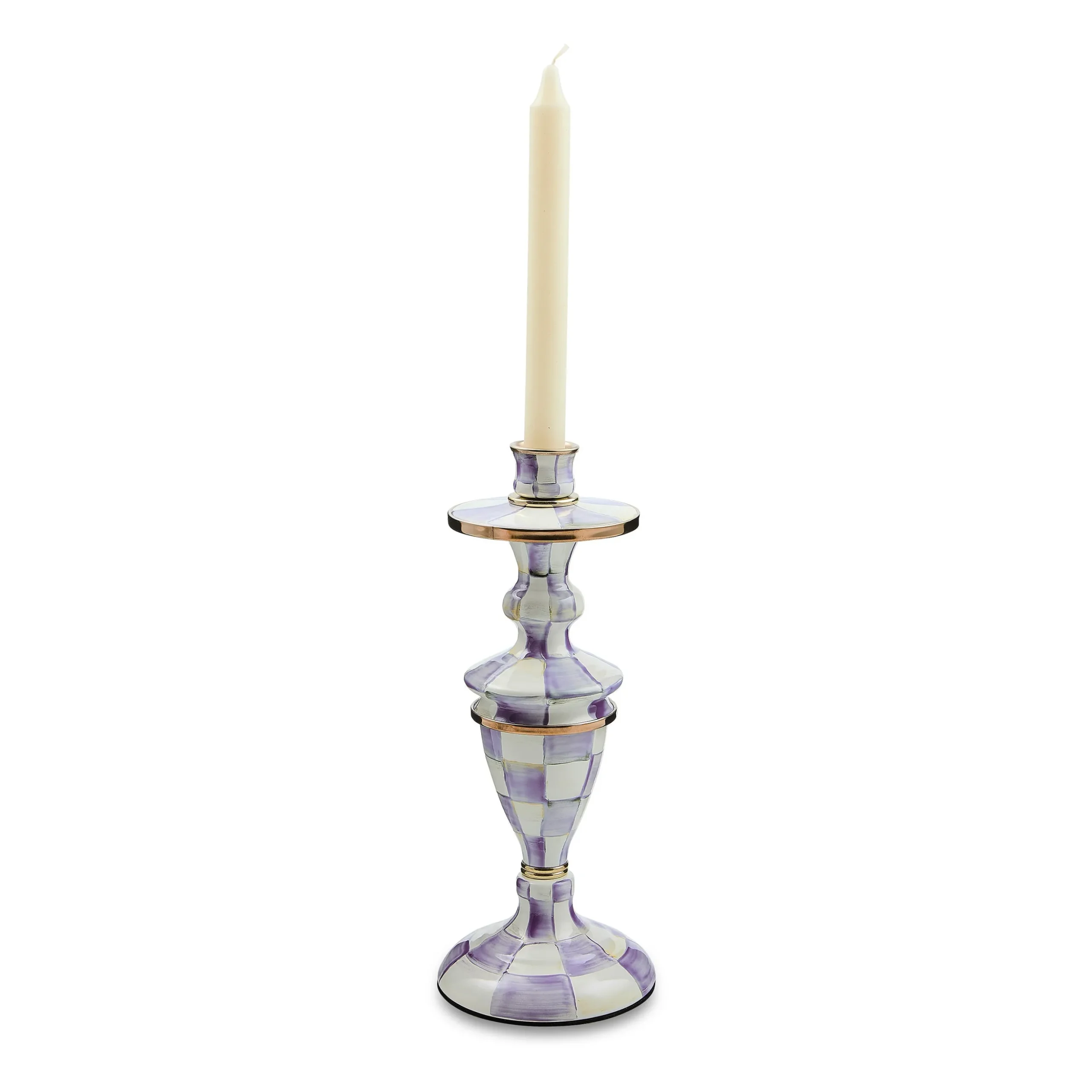 Violet Check Medium Candlestick