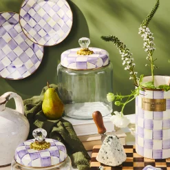 Violet Check Medium Kitchen Canister