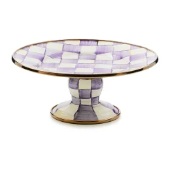 Violet Check Mini Pedestal Platter