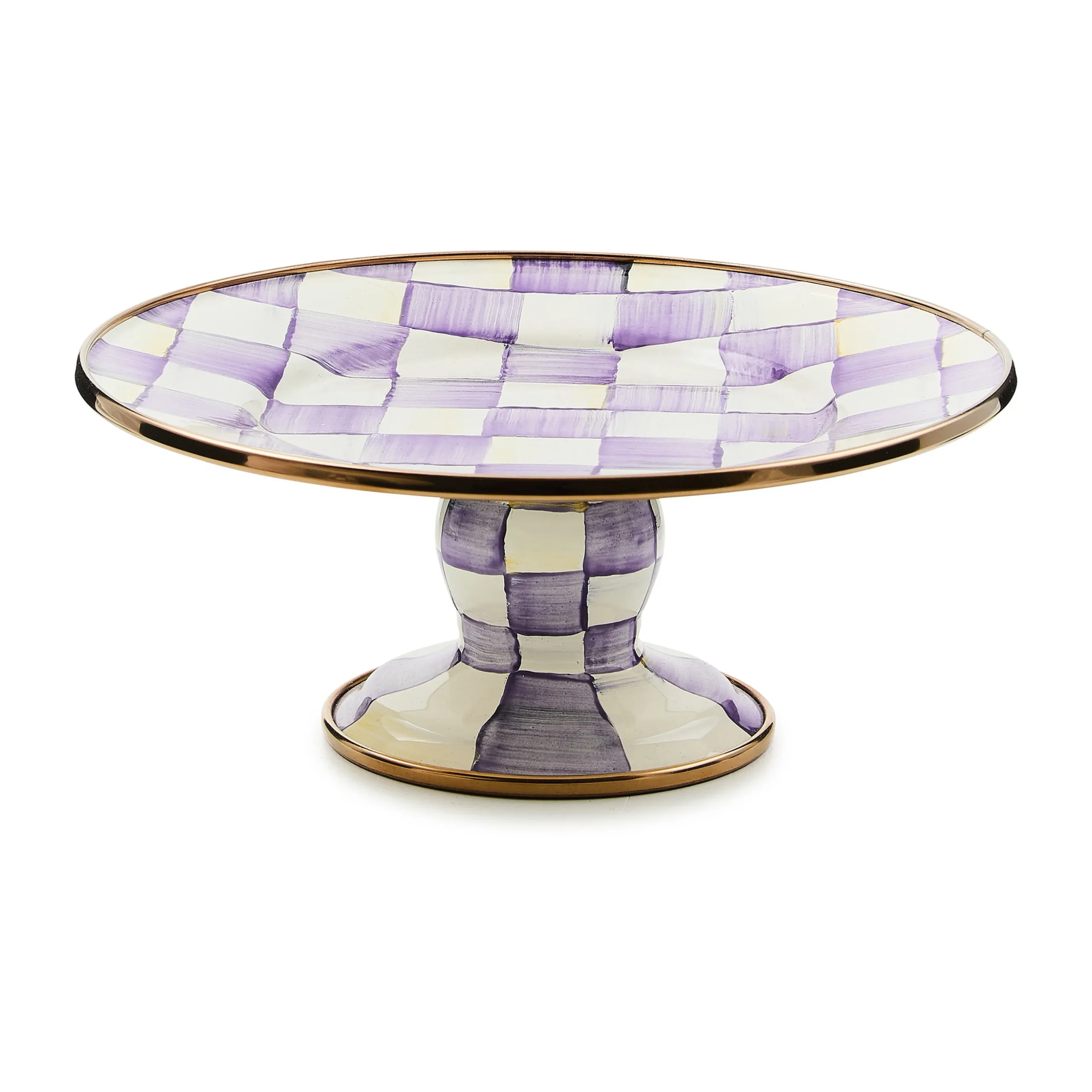 Violet Check Mini Pedestal Platter