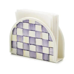Violet Check Napkin Holder