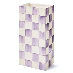 Violet Check Pillar Vase