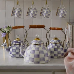 Violet Check 3 Quart Tea Kettle