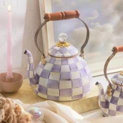 Violet Check 3 Quart Tea Kettle