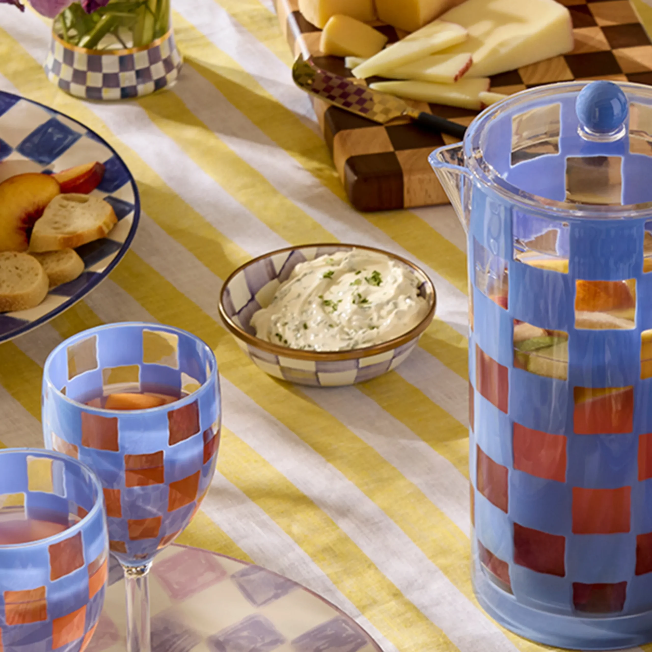 Violet Check Relish Dish