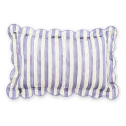 Violet Check Reversible Scalloped Throw Pillow