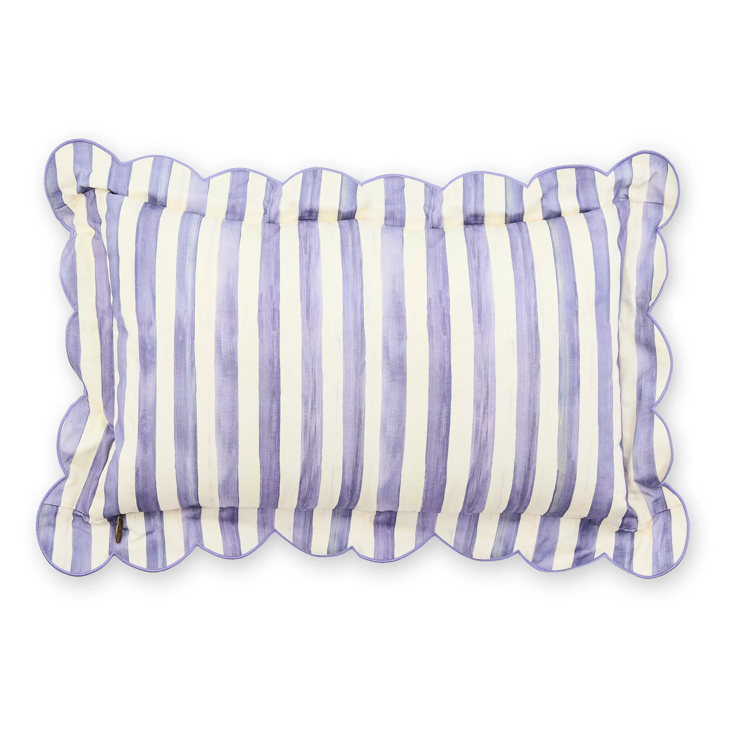Violet Check Reversible Scalloped Throw Pillow