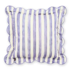 Violet Check Reversible Scalloped Throw Pillow