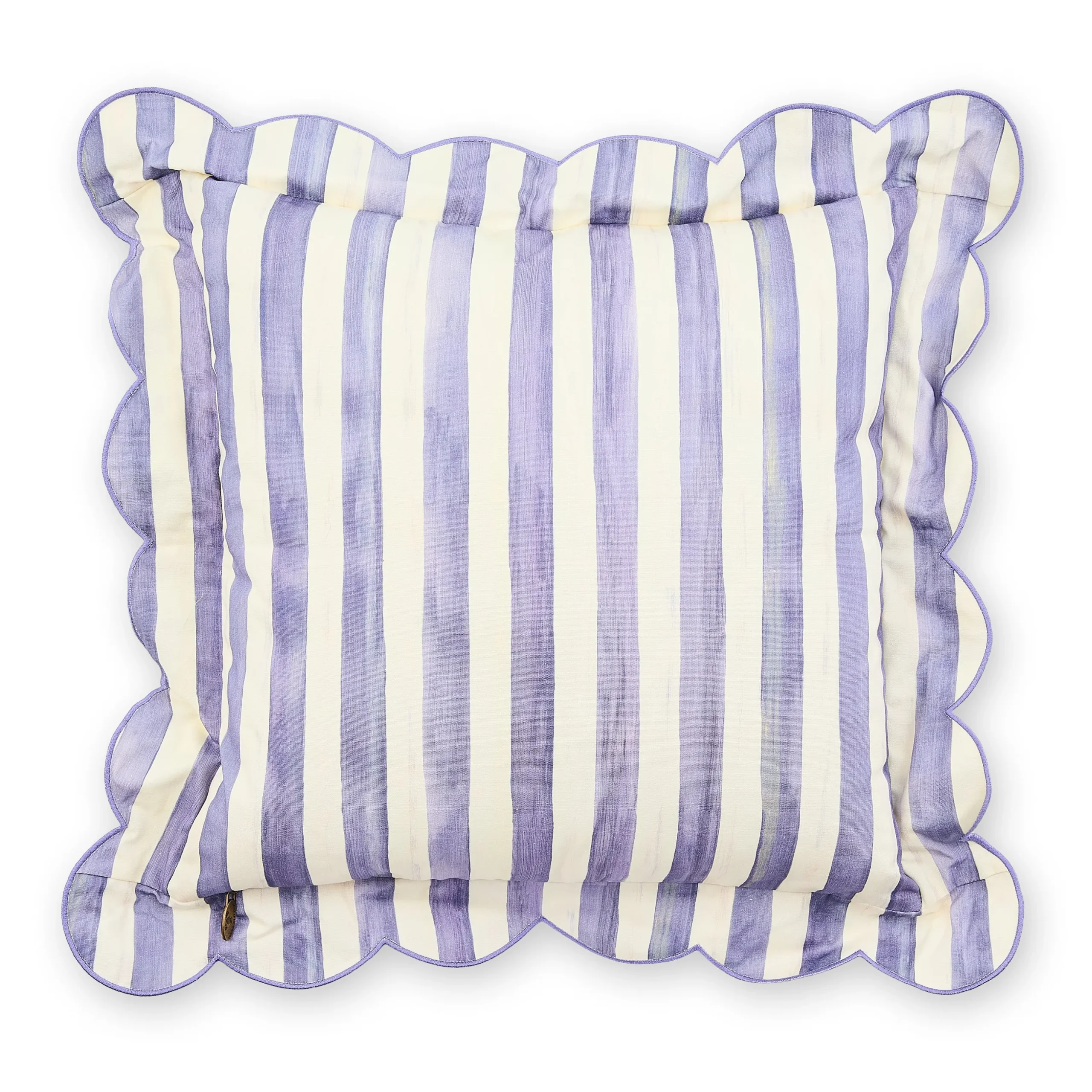 Violet Check Reversible Scalloped Throw Pillow