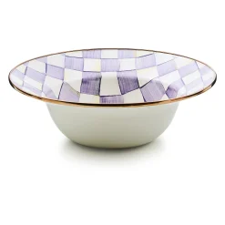 Violet Check Serving Bowl