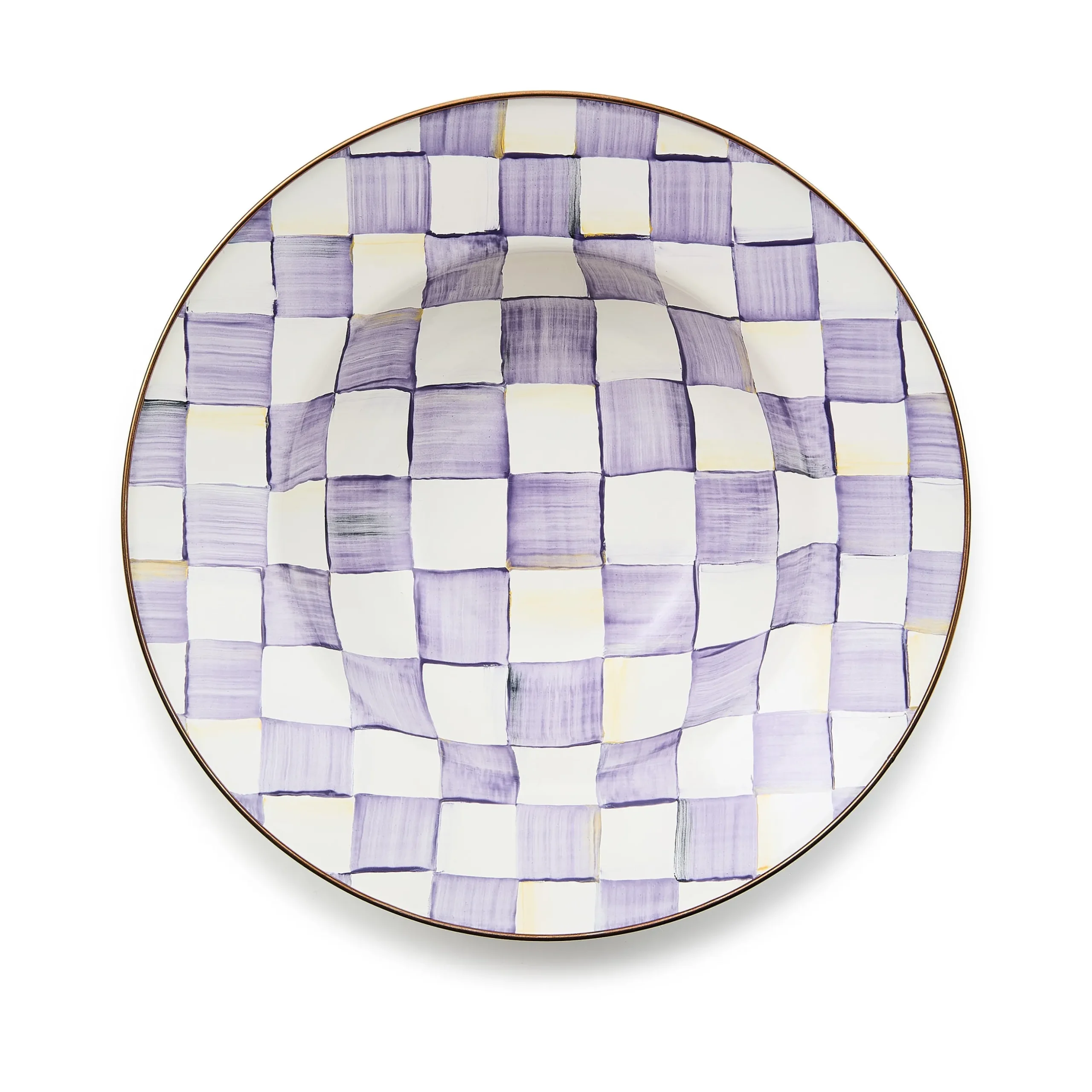 Violet Check Serving Bowl