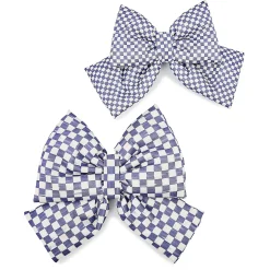 Violet Check Small Bow