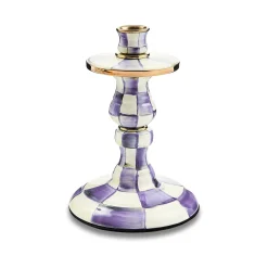 Violet Check Small Candlestick