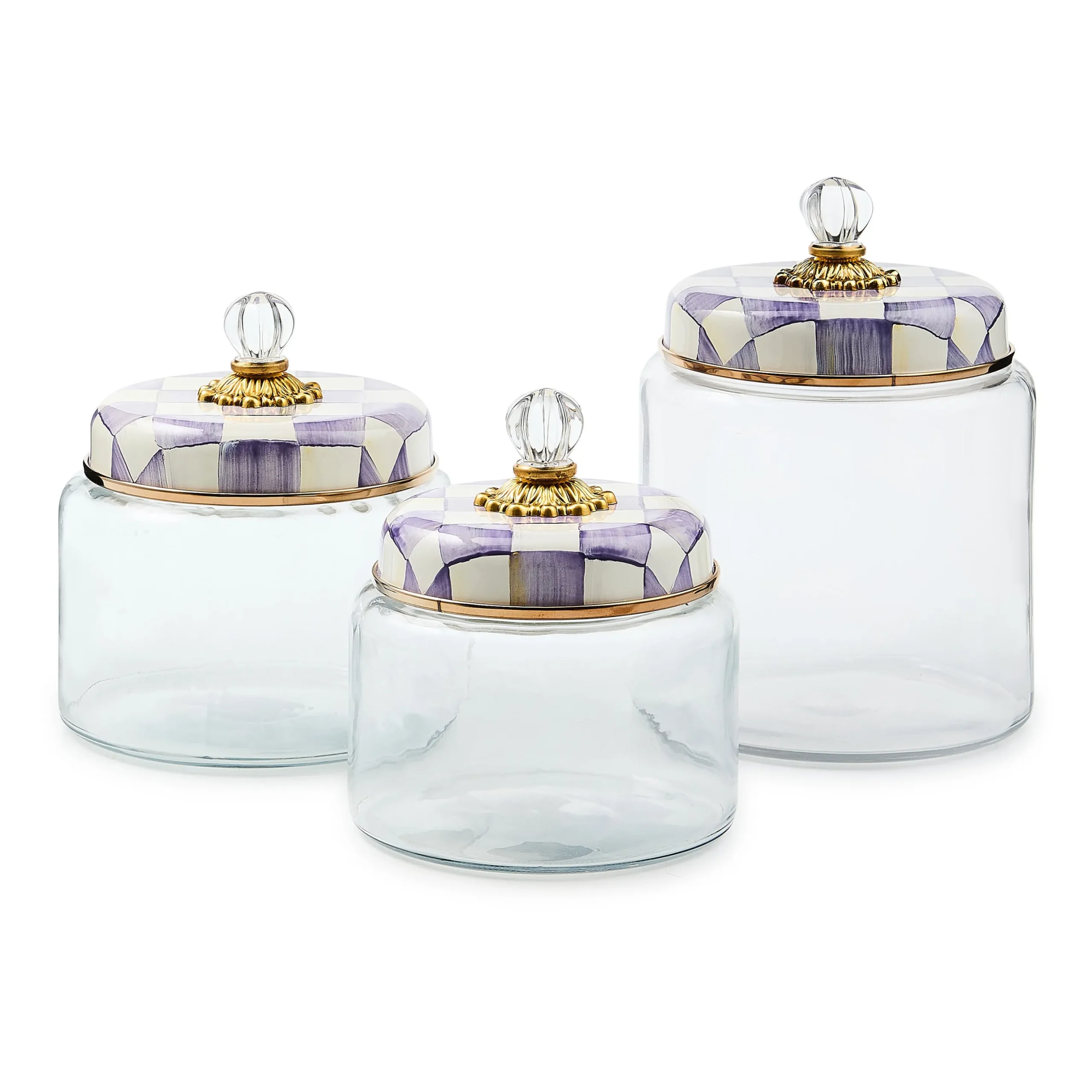 Violet Check Small Kitchen Canister
