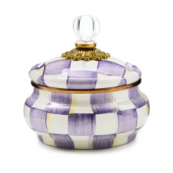 Violet Check Squashed Pot