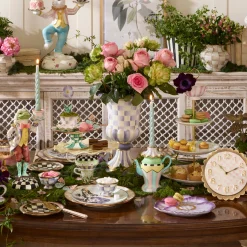 Violet Check Tabletop Pedestal Urn