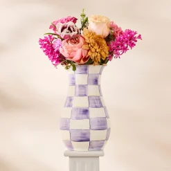Violet Check Tall Vase