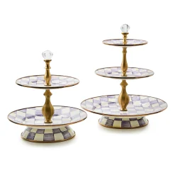 Violet Check Three Tier Sweet Stand