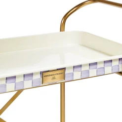 Violet Check 2-Tier Kitchen Cart