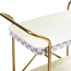 Violet Check 2-Tier Kitchen Cart