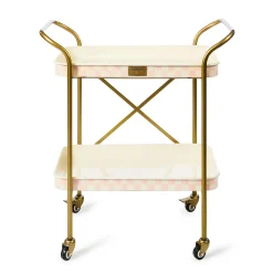 Violet Check 2-Tier Kitchen Cart