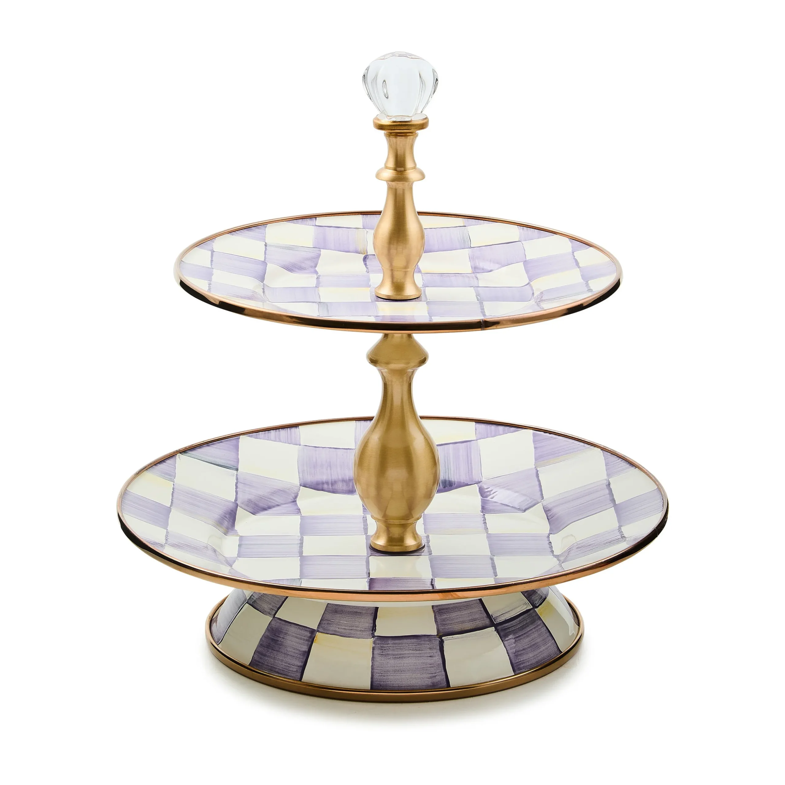Violet Check Two Tier Sweet Stand