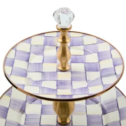 Violet Check Two Tier Sweet Stand