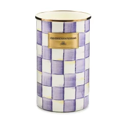 Violet Check Utensil Holder