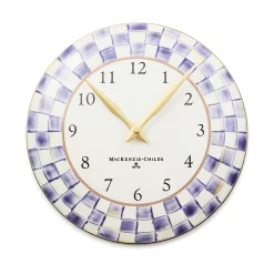 Violet Check Wall Clock