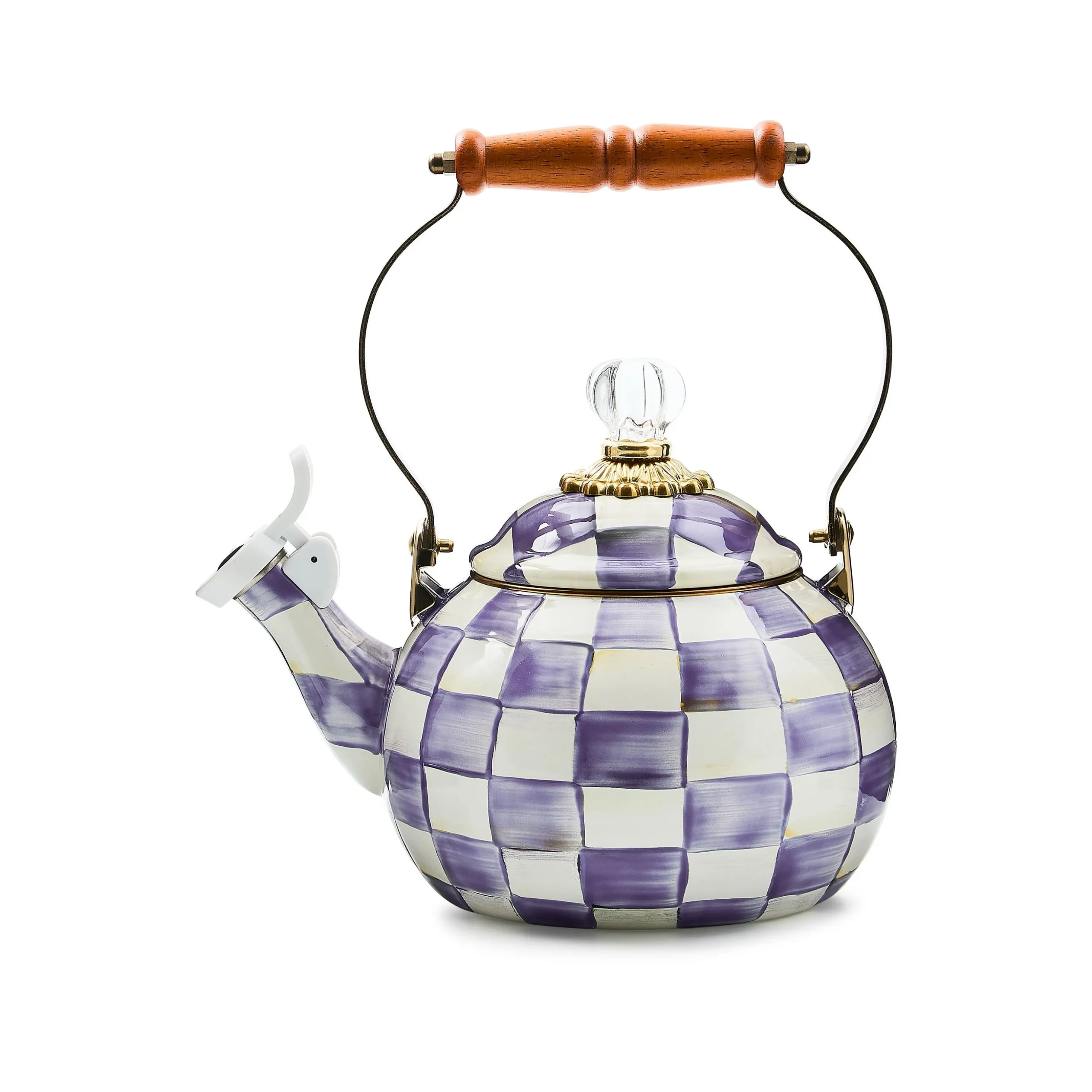 Violet Check Whistling Tea Kettle