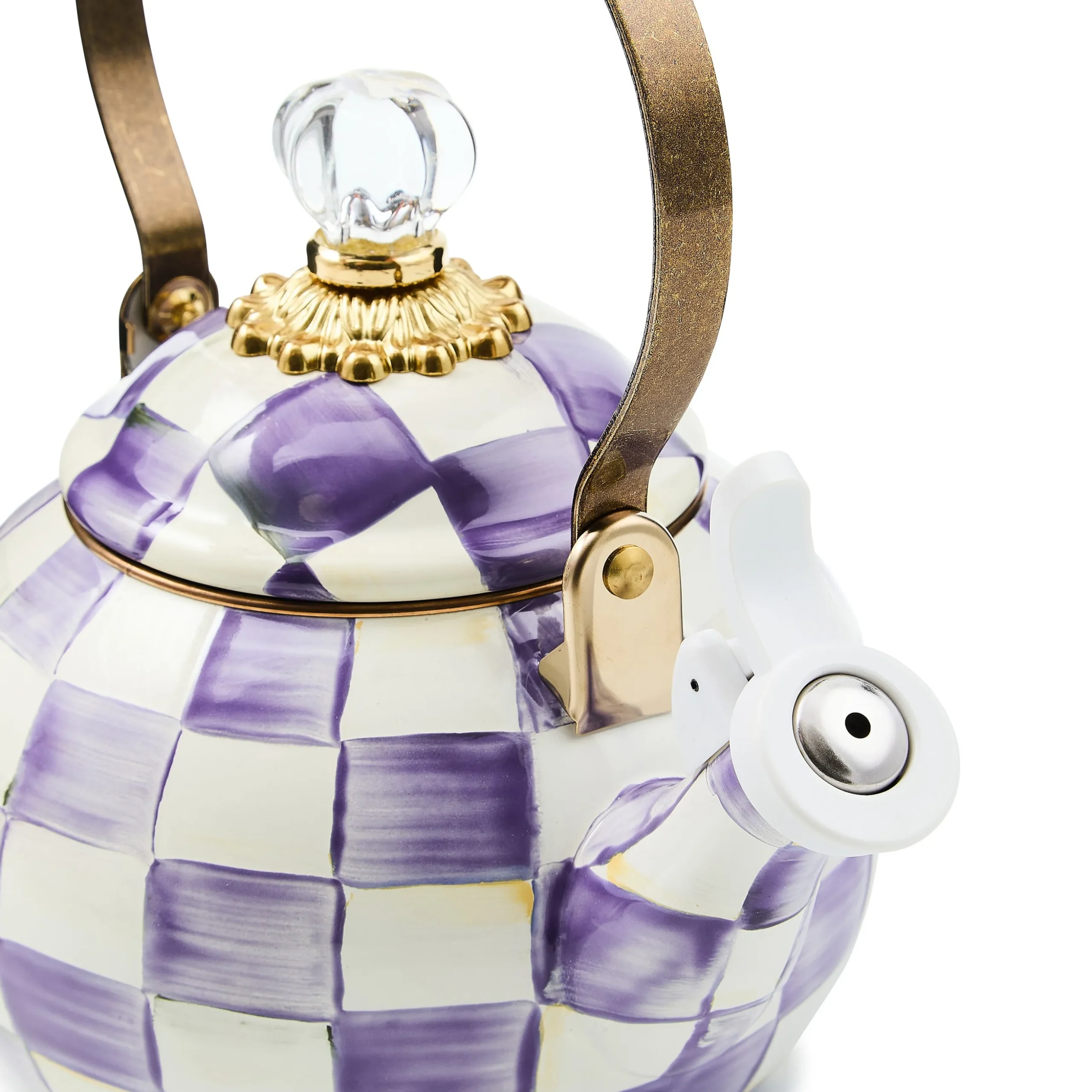 Violet Check Whistling Tea Kettle