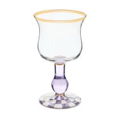 Violet Check Wine Glass