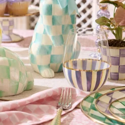 Violet Stripe Stemless Wine Glass
