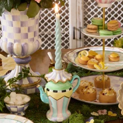 Violet Teapot Candle Holder