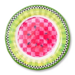 Watermelon Melamine Dinner Plates, Set of 4