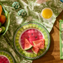 Watermelon Melamine Dinner Plates, Set of 4