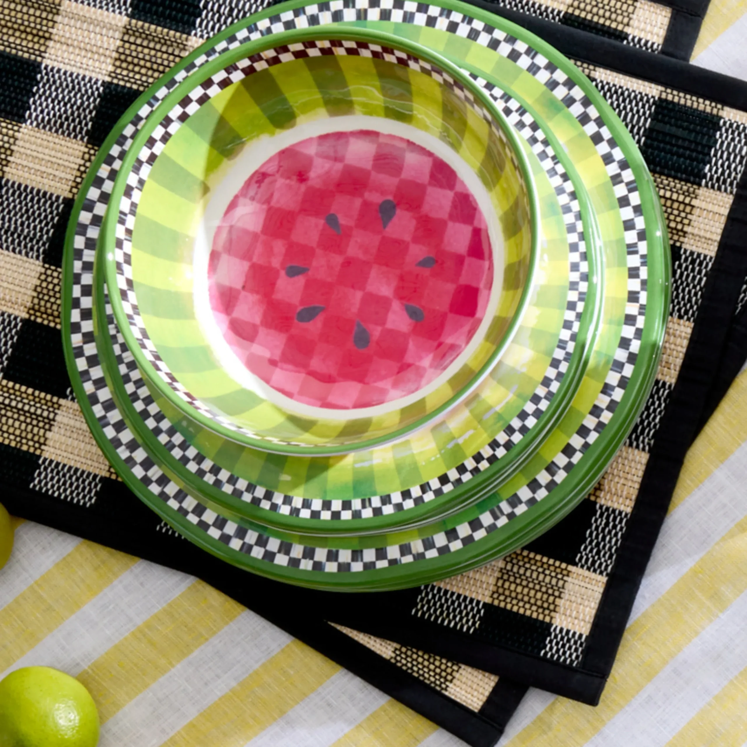 Watermelon Melamine Salad Plates, Set of 4
