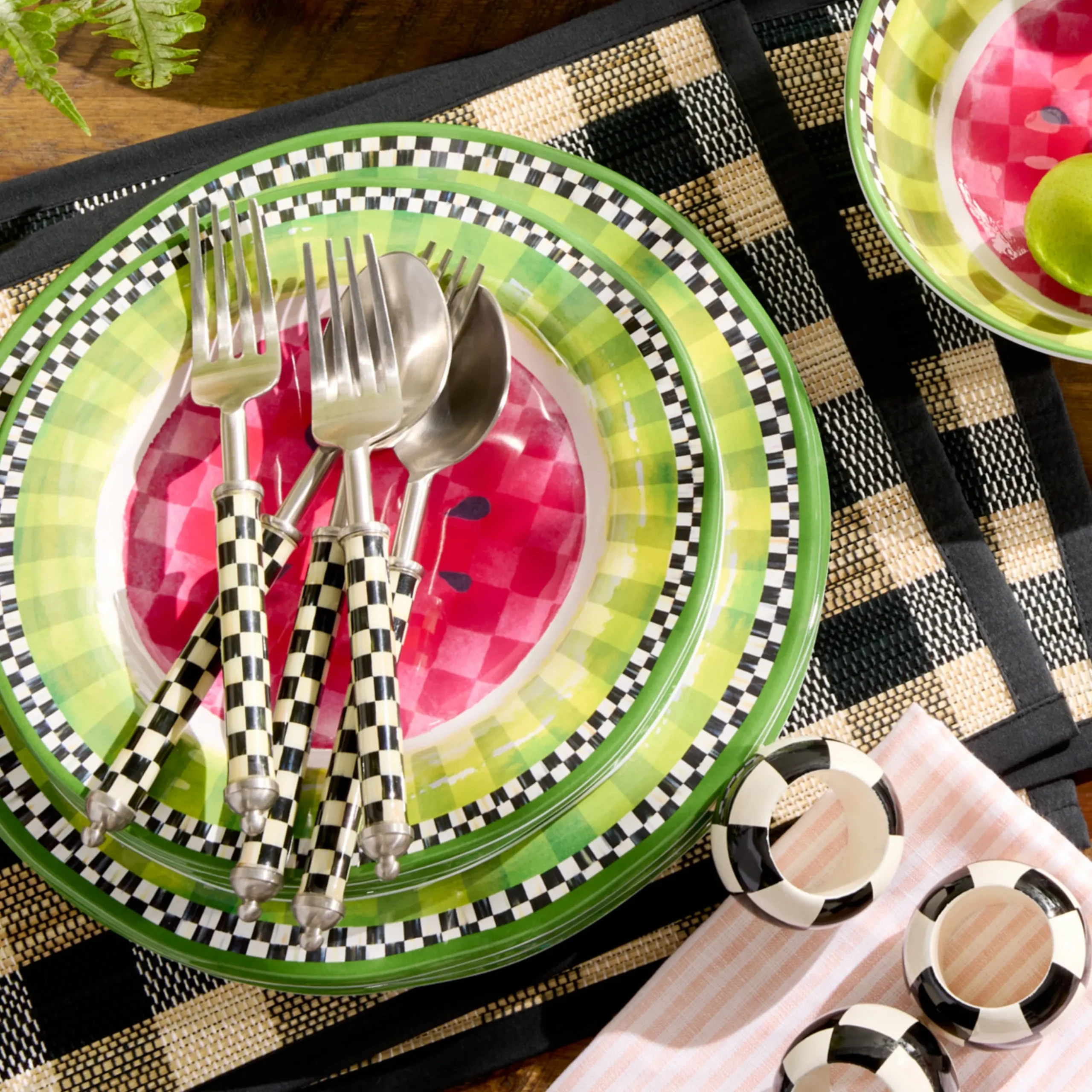 Watermelon Melamine Salad Plates, Set of 4