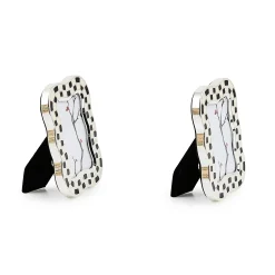 Wavy Check Silver Plated Frames, Set of 2
